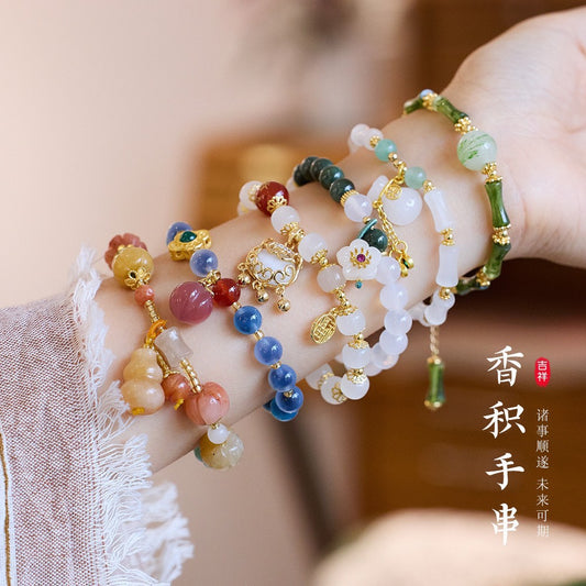 Temple with the same incense bracelet circulation place / Hangzhou Lingyin with the same national wind bracelet collection / girlfriend gift