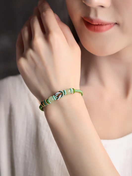 Hotan jade hand rope bracelet women's model