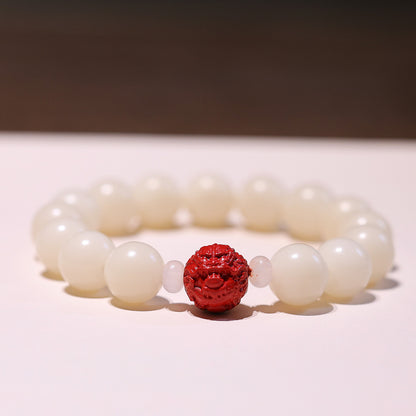 Original Natural Bodhi Root Hand Skewers/White Jade Bodhi 108 Buddha Bead Rosary/Bodhi Bracelet