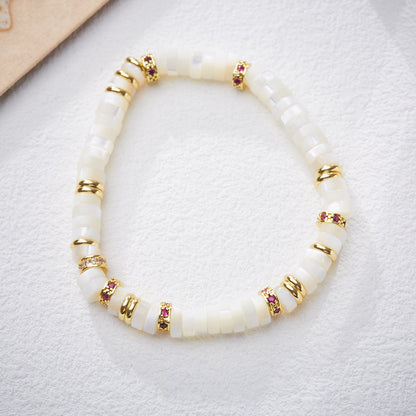 Natural Dopamine Natural Stone Bracelet Woman/Rainbow Gold Diamond Duobao Tablet Gemstone/Advanced Girlfriend Hand Skewers