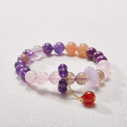 Nine violet fire carrier bracelet female/amethyst amethyst amethyst ghost design crystal gemstone DIY bracelet
