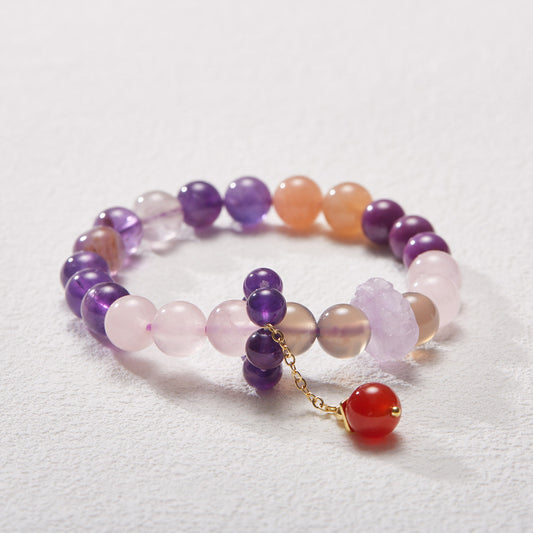 Nine violet fire carrier bracelet female/amethyst amethyst amethyst ghost design crystal gemstone DIY bracelet