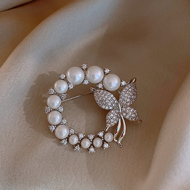 Pearl Butterfly Brooch