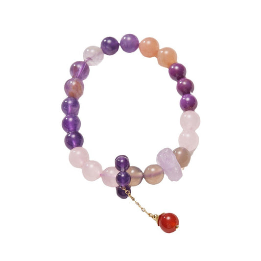 Nine violet fire carrier bracelet female/amethyst amethyst amethyst ghost design crystal gemstone DIY bracelet