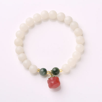 Original Natural Bodhi Root Hand Skewers/White Jade Bodhi 108 Buddha Bead Rosary/Bodhi Bracelet