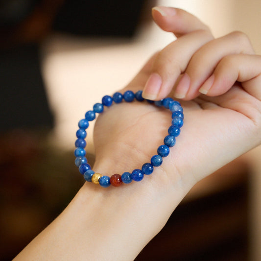 New Chinese style national style bracelet female/natural bodhi tiger eye stone kyanite advanced feel bracelet