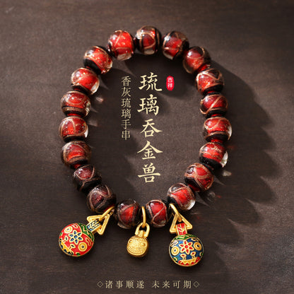Colorful ash glazed hand string / men's and women's bracelet / exquisite gift