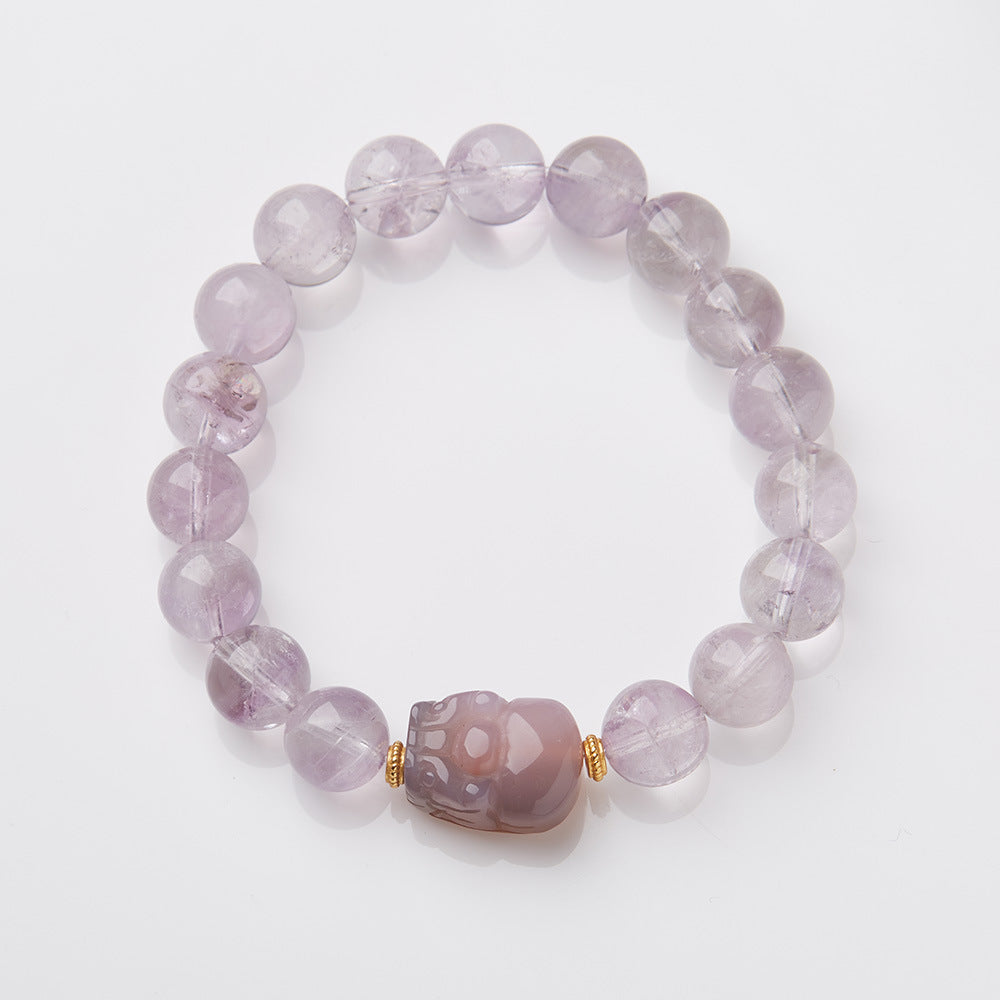 Nine violet fire carrier bracelet female/amethyst amethyst amethyst ghost design crystal gemstone DIY bracelet