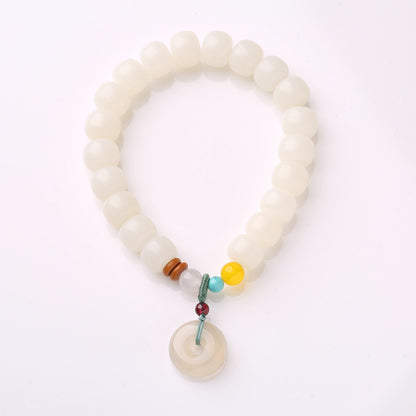 Original Natural Bodhi Root Hand Skewers/White Jade Bodhi 108 Buddha Bead Rosary/Bodhi Bracelet