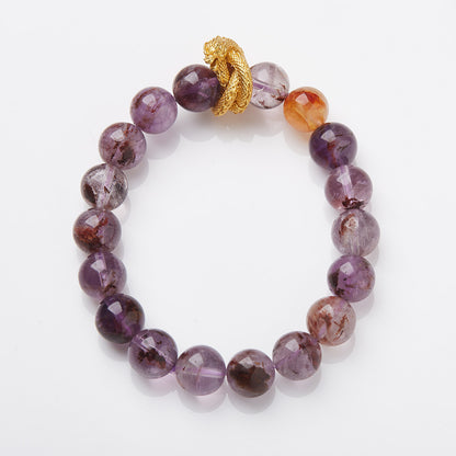 Nine violet fire carrier bracelet female/amethyst amethyst amethyst ghost design crystal gemstone DIY bracelet