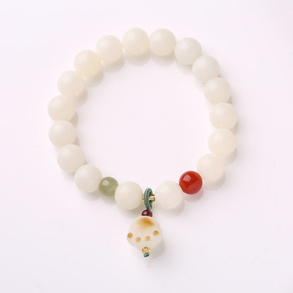 Original Natural Bodhi Root Hand Skewers/White Jade Bodhi 108 Buddha Bead Rosary/Bodhi Bracelet