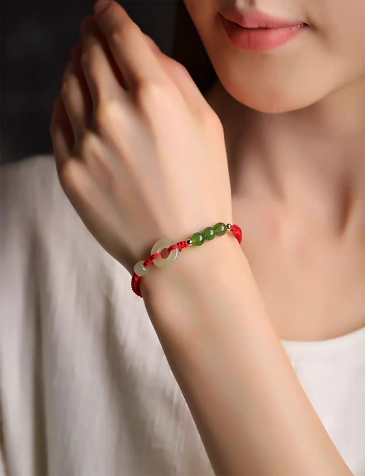 Hotan Yuping Buckle Braided Rope Ladies Bracelet